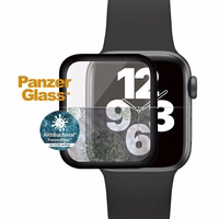 PanzerGlass Curved Antibacterial Karastatud klaas jaoks Apple Watch 4/5/6/SE - 40mm - Must