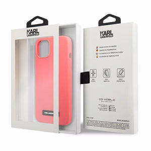 Karl Lagerfeld Silicone Plaque Case for iPhone 13 mini - Fuchsia