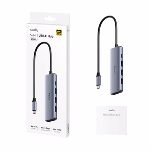 CUDY UH405 5-IN-1 USB-C jaotur HDMI 4K-ga