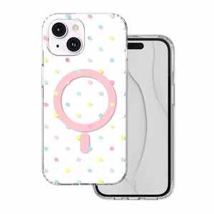 Bubble Dots Mag чехол для iphone 15 6,1", белый