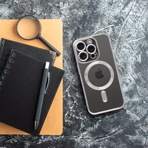 ELECTRO MAG COVER case compatible with MagSafe jaoks IPHONE 16 hõbedane