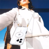 Tel Protect Strap Clear Ümbris jaoks Iphone 15 Pro valge