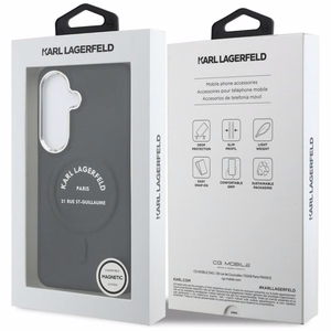 Karl Lagerfeld Embossed Ring RSG Logo MagSafe ümbris Samsung Galaxy S26+ must