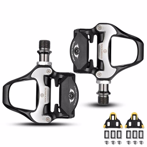Rockbros LP-RD2BK Shimano SPD-SL maanteepedaalid kollaste klambritega – värv: must ja hõbedane
