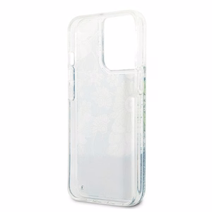 Guess GUHCP13LLFLSN iPhone 13 Pro / 13 6.1" roheline/roheline kõvakaaneline lillede vedel glitter