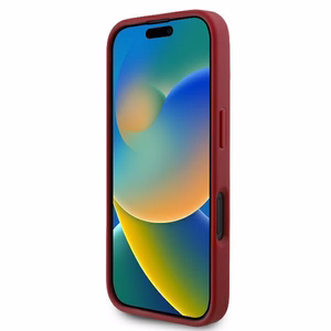 Karl Lagerfeld Diagonal Quilted Script iPhone 16 Ümbris - punane