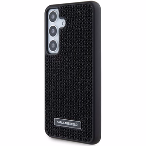 Karl Lagerfeld Rhinestone Metal Logo ümbris jaoks Samsung Galaxy S24 - must