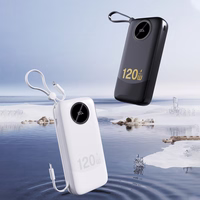 Dudao K13Pro 20000mAh Powerbank sisseehitatud kaabliga - must