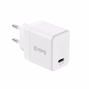 Crong Ultra Compact GaN USB-C seinalaadija, 45 W PD 3.0, PPS, valge