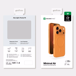 AmazingThing Minimal Air Ümbris jaoks iPhone 17 Pro Max compatible with MagSafe - oranž
