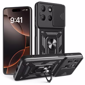 Defender Slide ümbris jaoks Motorola Moto G15 must