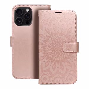 MEZZO Book ümbris jaoks IPHONE 16 Pro Max mandala rose kuldne