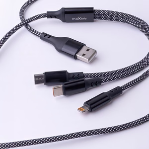 Maxlife ALLin1 kaabel USB + USB-C - Lightning + 2x USB-C 1,0 m 66W must