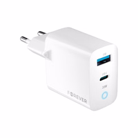 Forever TC-06-20AC PD QC laadija 1x USB-C 1x USB 20W valge