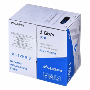 Lanberg CCA-soonega UTP-kaabel, 1 Gb/s, 305 m – sinine