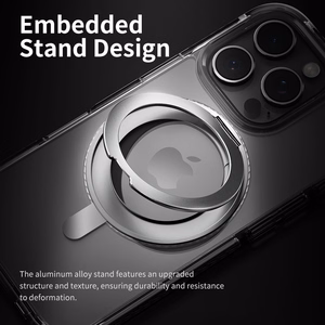 Rock Вращающаяся Подставка Crystal Series магнитная для Iphone 16 чёрная