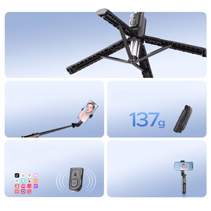 Selfipulk Orico SPN100 1/4 tolli statiiv telefoni kaamerale 360 kraadi pööramisega Bluetooth 5.2 - must