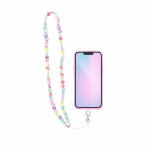 PIXIE Phone lanyard, Phone pendant / cord length 68cm (34cm in the loop) / on neck - hearts