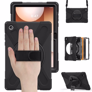 JM Rugged Case Grip ümbris Samsung Galaxy Tab A11+ rihmaga must