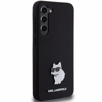 Karl Lagerfeld Silicone Choupette Metal Pin ümbris jaoks Samsung Galaxy S24+ - must