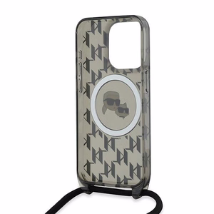 Karl Lagerfeld IML Crossbody Monogram Karl & Choupette Head MagSafe Ümbris jaoks iPhone 15 Pro - must