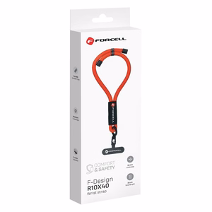 FORCELL F-DESIGN R10X40 wrist phone lanyard with adjustable length (max 20cm in the loop) punane