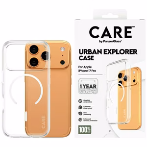 CARE by PanzerGlass Flagship Urban Explorer Ümbris w. Valge MagSafe jaoks iPhone 17 Pro - Läbipaistev