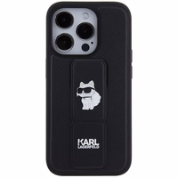 Karl Lagerfeld Gripstand Saffiano Choupette Pins ümbris jaoks iPhone 14 Pro Max - must