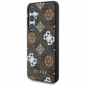 Guess 4G Printed Colored Peony Pattern MagSafe ümbris jaoks Samsung Galaxy S25 brown