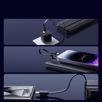 Joyroom JR-PBF19 22.5W 10000mAh Powerbank kahe sisseehitatud kaabliga - must