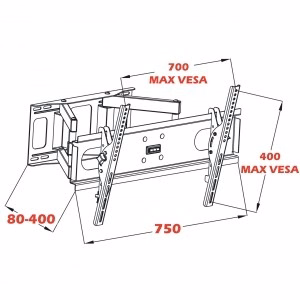 Hoidik 14–42" LCD/LED telerile 35 kg ART AR-44