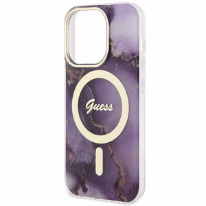 Guess GUHMP14LHTMRSU iPhone 14 Pro 6.1" lilla/lilla hardcase Golden Marble MagSafe