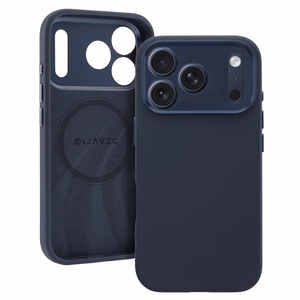Liavec Silk Shield чехол с металлической рамкой камеры для Iphone 17 Pro Max темно-синий