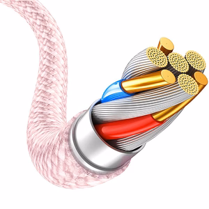 Blavec Kaabel Candy braided - USB to Lightning - 2,4A 3 metres Apple CarPlay (CCA-UL24P30) roosa