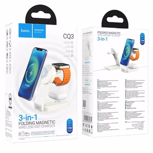 Беспроводное зарядное устройство Hoco 3in1 15W совместимое с MagSafe CQ3 белый