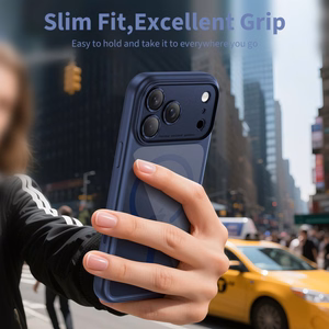 Tech-Protect Magpeak Magsafe CC Ümbris jaoks iPhone 17 Pro - Clear tumesinine sinine