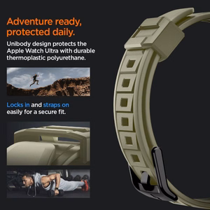 Spigen Rugged Armor Pro - rihm koos ümbrisega Apple Watch Ultra 49 mm (Vintage Khaki)