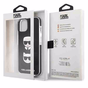 Karl Lagerfeld Karl&Choupette Head чехол для iPhone 13 - чёрный