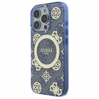 Guess IML Peony jaoks 4G Background MagSafe Ümbris jaoks iPhone 16 Pro - sinine