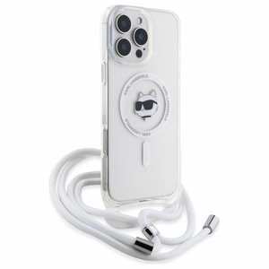 Karl Lagerfeld IML Choupette Head & Cord Magsafe iPhone 16 Pro Ümbris - Clear