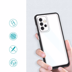 Läbipaistev 3in1 ümbris Samsung Galaxy A73 raamkate geeliga must