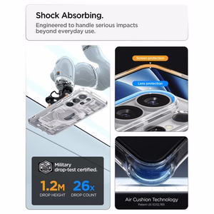 Spigen Ultra Hybrid Mag MagSafe Ümbris for Samsung Galaxy S26 Ultra Zero One - Clear and valge