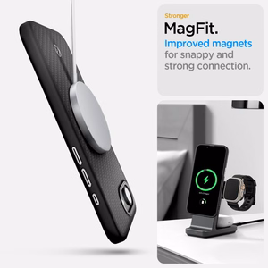 Чехол Spigen Enzo Aramid MagSafe для iPhone 16e / 17e - чёрный