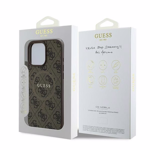 Чехол Guess 4G Ring Classic Logo MagSafe для iPhone 16 Pro - коричневый