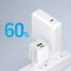 Wozinsky WWC-35W GaN USB-A + USB-C сетевое зарядное устройство - белый