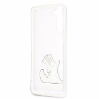 Karl Lagerfeld Choupette Fun ümbris Samsung Galaxy S21+ jaoks - Läbipaistev