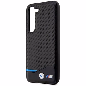 Чехол BMW Leather Carbon для Samsung Galaxy S23+ — чёрный