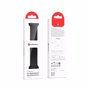 Strap to Apple Watch Forcell F-Design FA21 magnetic eco-friendly leather 42 / 44 / 45 / 49 mm black