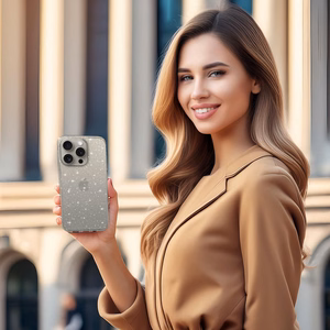 Crystal Glitter Ümbris jaoks Iphone 13 Pro Max Hõbedane