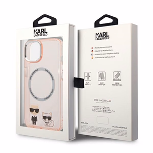 Karl Lagerfeld KLHMP14MHKCP iPhone 14 Plus 6.7 "hardcase roosa / roosa Karl & Choupette Aluminum Magsafe